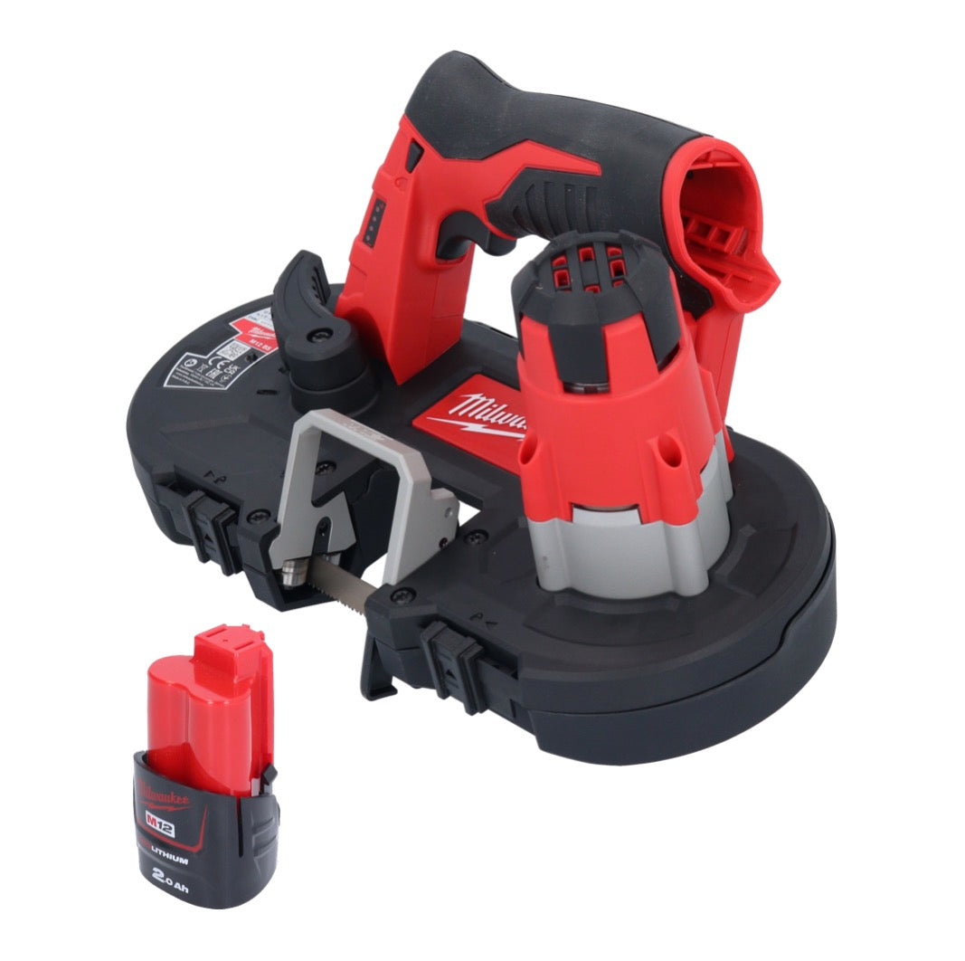 Scie à ruban sans fil Milwaukee M12 BS-201 12 V 41 x 41 mm + 1x batterie 2,0 Ah - sans chargeur