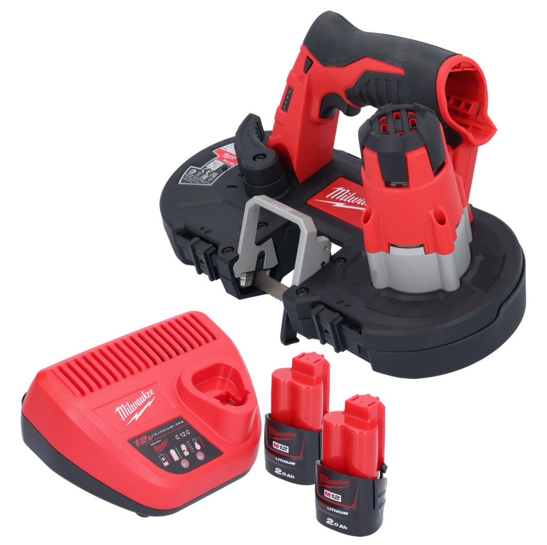 Milwaukee M12 BS-202 Akku Bandsäge 12 V 41 x 41 mm + 2x Akku 2,0 Ah + Ladegerät