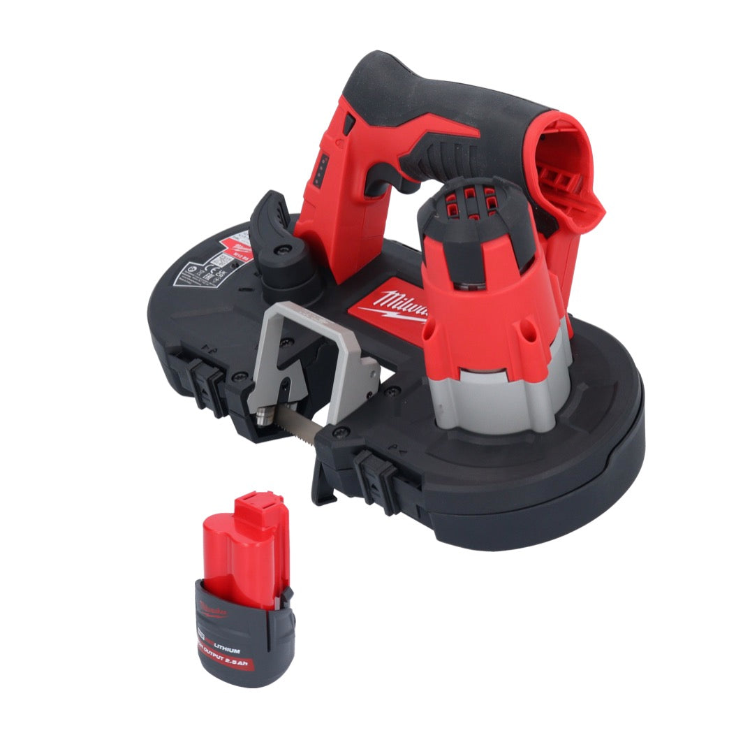 Scie à ruban à batterie Milwaukee M12 BS-251 12 V 41 x 41 mm + 1x batterie 2,5 Ah - sans chargeur