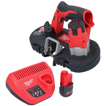 Scie à ruban à batterie Milwaukee M12 BS-251 12 V 41 x 41 mm + 1x batterie 2,5 Ah + chargeur