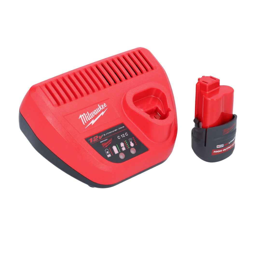 Scie à ruban à batterie Milwaukee M12 BS-251 12 V 41 x 41 mm + 1x batterie 2,5 Ah + chargeur