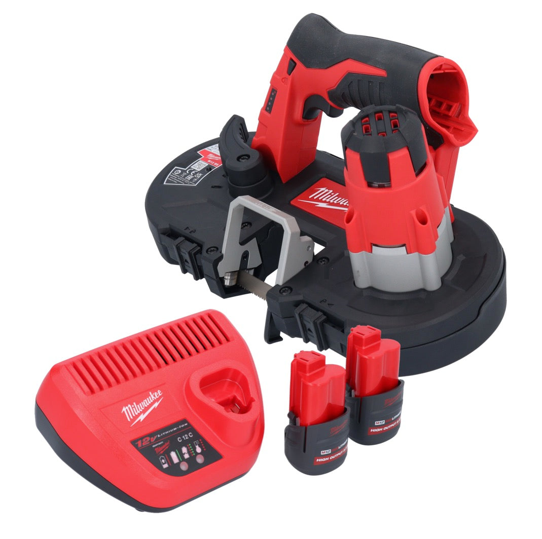 Milwaukee M12 BS-252 Akku Bandsäge 12 V 41 x 41 mm + 2x Akku 2,5 Ah + Ladegerät