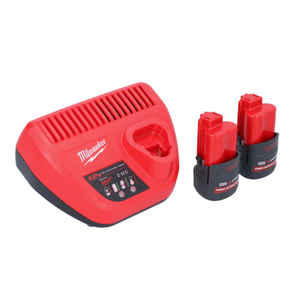 Scie à ruban à batterie Milwaukee M12 BS-252 12 V 41 x 41 mm + 2x batteries 2,5 Ah + chargeur