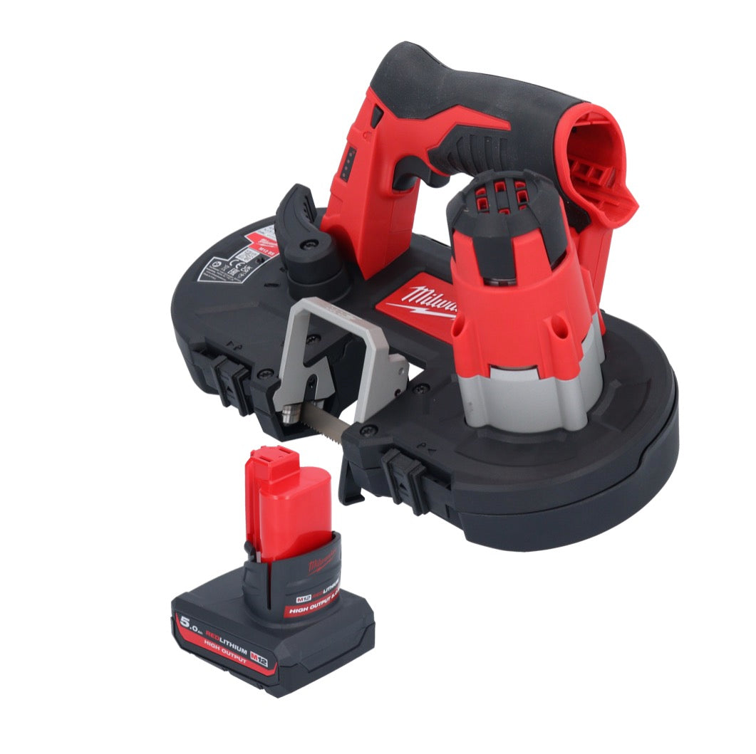 Scie à ruban à batterie Milwaukee M12 BS-501 12 V 41 x 41 mm + 1x batterie 5,0 Ah - sans chargeur