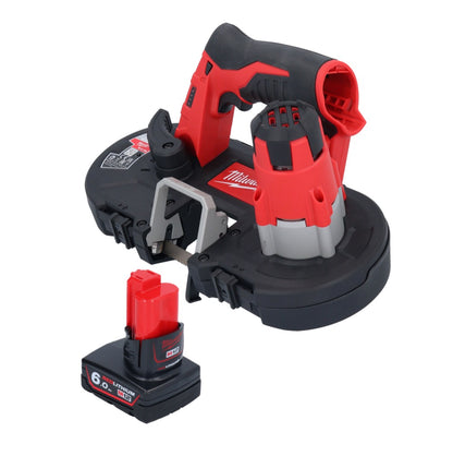 Milwaukee M12 BS-601 Akku Bandsäge 12 V 41 x 41 mm + 1x Akku 6,0 Ah - ohne Ladegerät