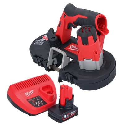 Scie à ruban à batterie Milwaukee M12 BS-601 12 V 41 x 41 mm + 1x batterie 6,0 Ah + chargeur