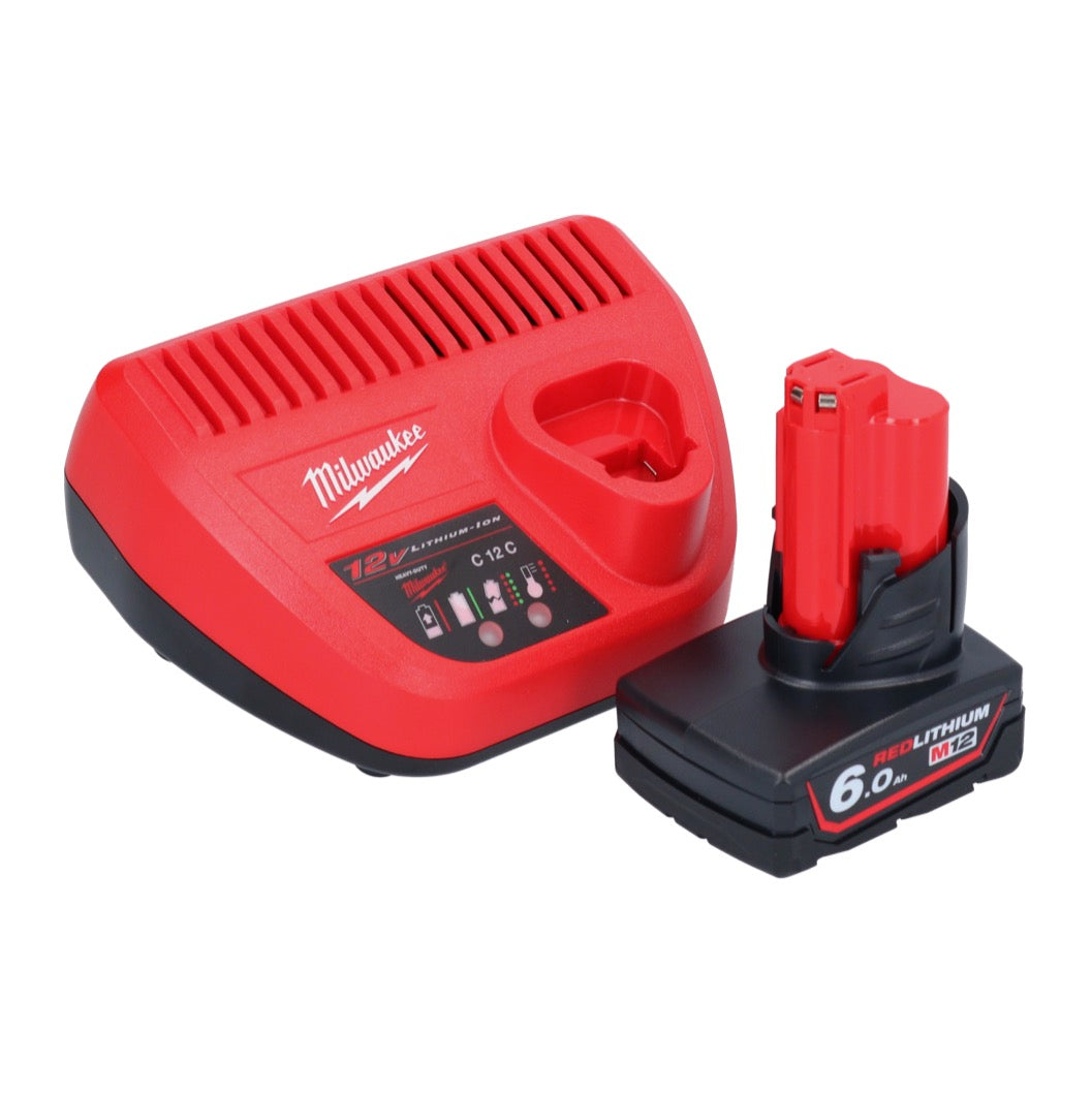 Milwaukee M12 BS-601 Akku Bandsäge 12 V 41 x 41 mm + 1x Akku 6,0 Ah + Ladegerät