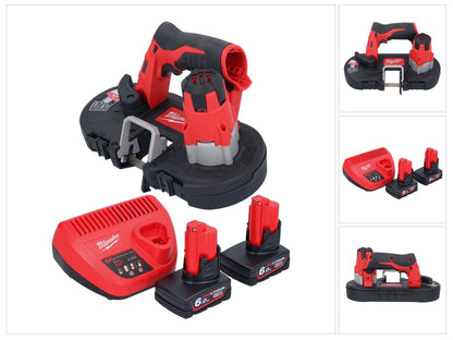 Milwaukee M12 BS-602 Akku Bandsäge 12 V 41 x 41 mm + 2x Akku 6,0 Ah + Ladegerät