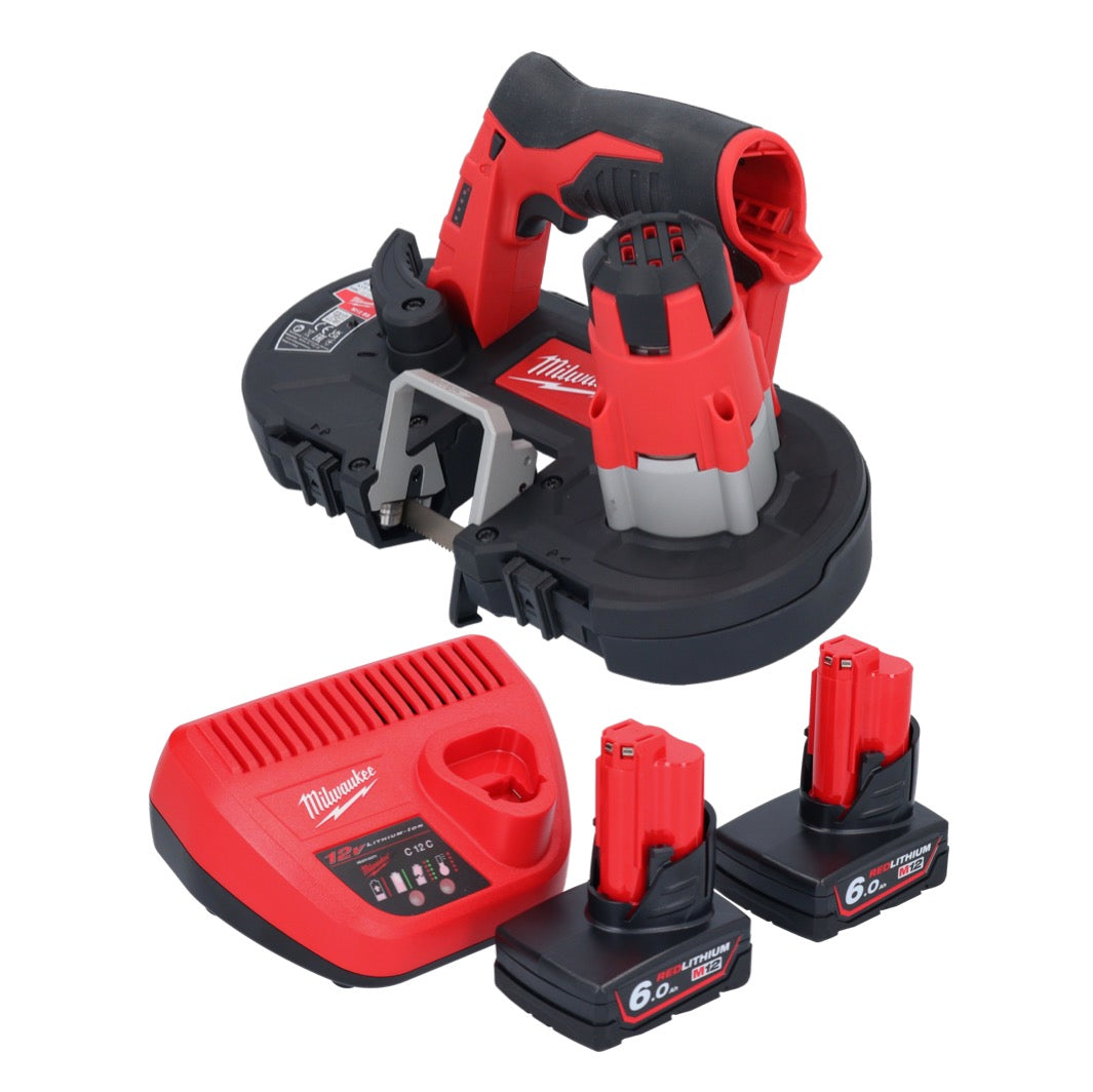 Milwaukee M12 BS-602 Akku Bandsäge 12 V 41 x 41 mm + 2x Akku 6,0 Ah + Ladegerät