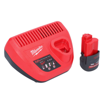 Pompe de transfert de batterie Milwaukee M12 BSWP-251 12 V 34 l/min + 1x batterie 2,5 Ah + chargeur