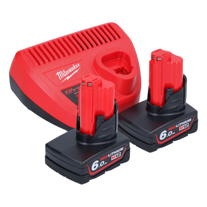 Pompe de transfert de batterie Milwaukee M12 BSWP-602 12 V 34 l/min + 2x batteries 6,0 Ah + chargeur