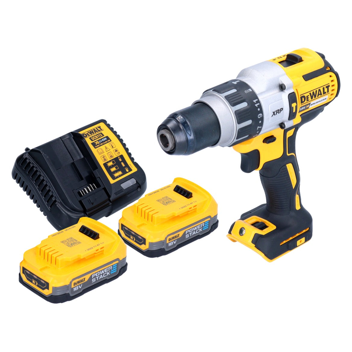 Perceuse à percussion sans fil DeWalt DCD 996 E2 18 V 95 Nm sans balais + 2 batteries 1,7 Ah + chargeur