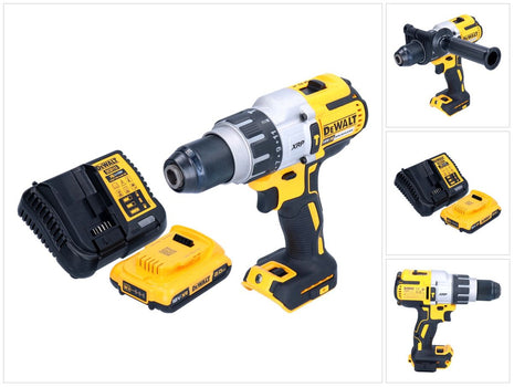 Taladro percutor inalámbrico DeWalt DCD 996 D1 18 V 95 Nm sin escobillas + 1x batería 2,0 Ah + cargador