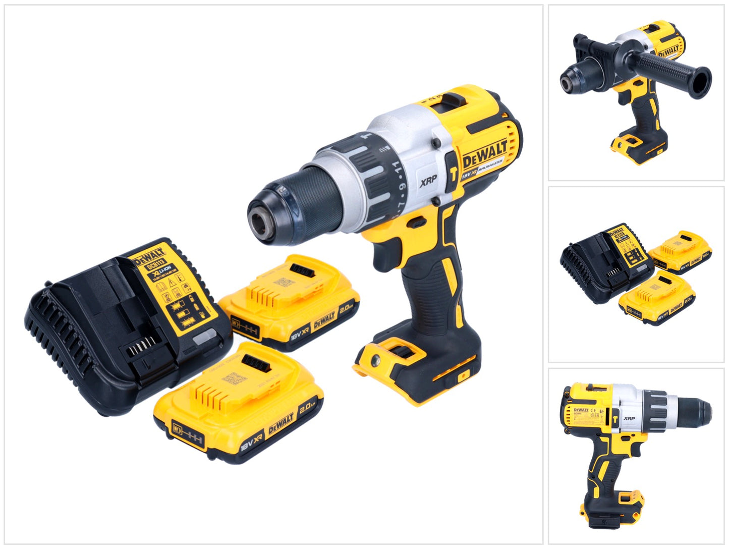 DeWalt DCD 996 D2 Akku Schlagbohrschrauber 18 V 95 Nm Brushless + 2x Akku 2,0 Ah + Ladegerät