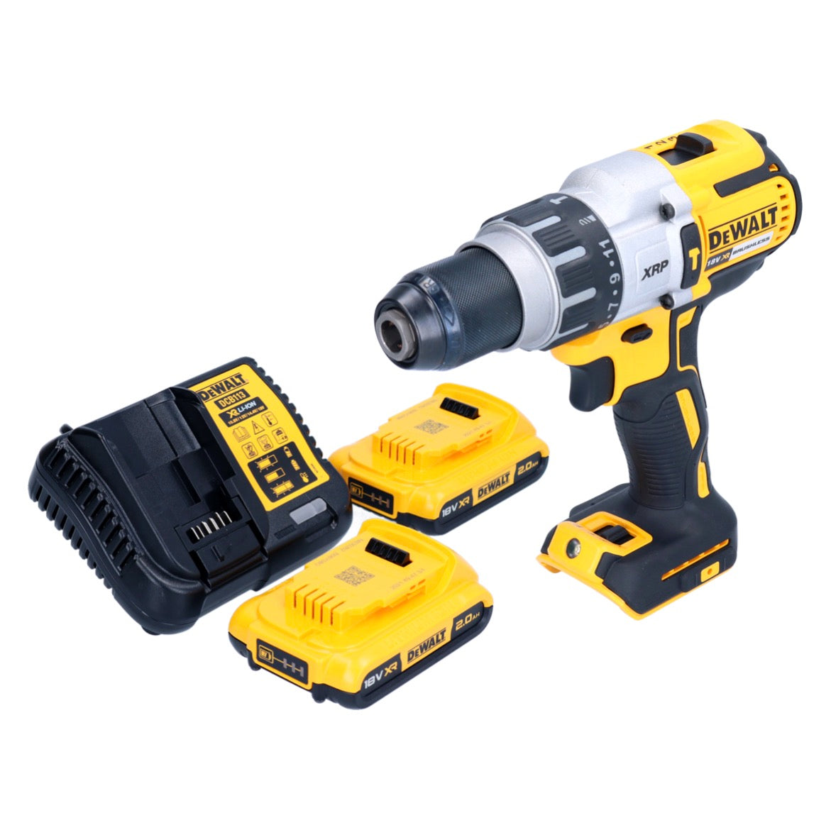 DeWalt DCD 996 D2 Akku Schlagbohrschrauber 18 V 95 Nm Brushless + 2x Akku 2,0 Ah + Ladegerät