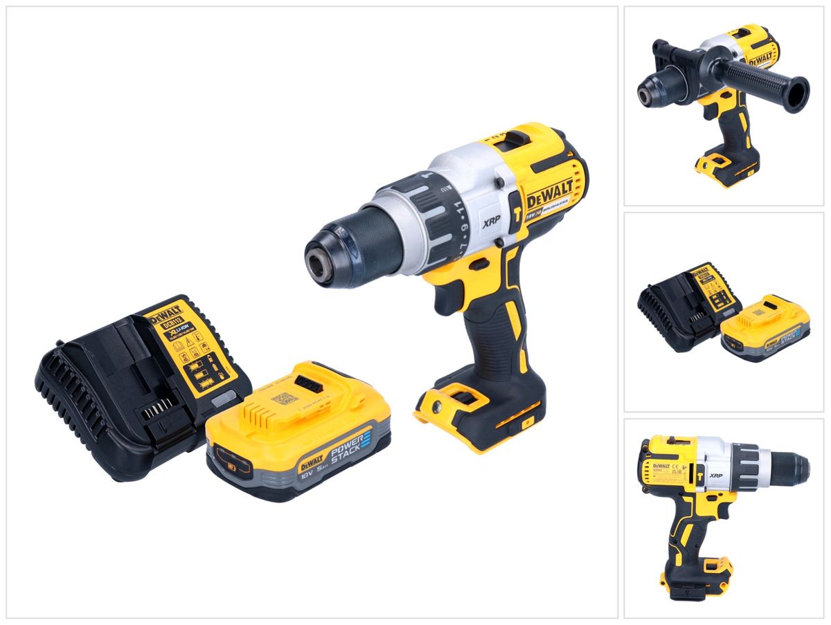 DeWalt DCD 996 H1 Akku Schlagbohrschrauber 18 V 95 Nm Brushless + 1x Powerstack Akku 5,0 Ah + Ladegerät