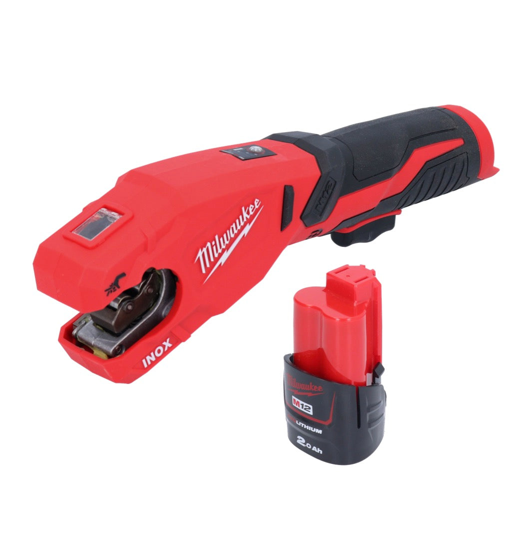 Milwaukee M12 PCSS-201 Akku Edelstahl Rohrabschneider 12 V 12 - 28 mm + 1x Akku 2,0 Ah - ohne Ladegerät