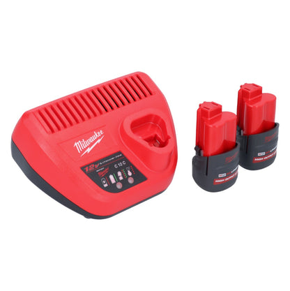 Coupe-tube en acier inoxydable sur batterie Milwaukee M12 PCSS-252 12 V 12 - 28 mm + 2x batteries 2,5 Ah + chargeur