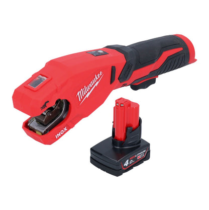 Milwaukee M12 PCSS-401 Akku Edelstahl Rohrabschneider 12 V 12 - 28 mm + 1x Akku 4,0 Ah - ohne Ladegerät