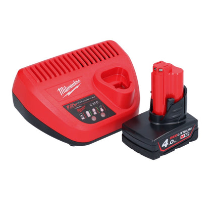 Milwaukee M12 PCSS-401 Akku Edelstahl Rohrabschneider 12 V 12 - 28 mm + 1x Akku 4,0 Ah + Ladegerät