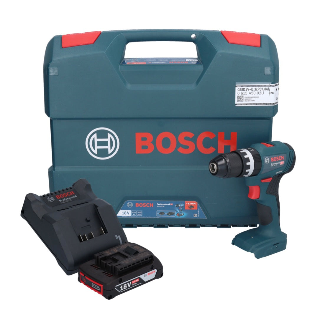 Bosch GSB 18V-45 Professional perceuse à percussion sans fil 18 V 45 Nm sans balais + 1 batterie 2,0 Ah + chargeur + mallette en L