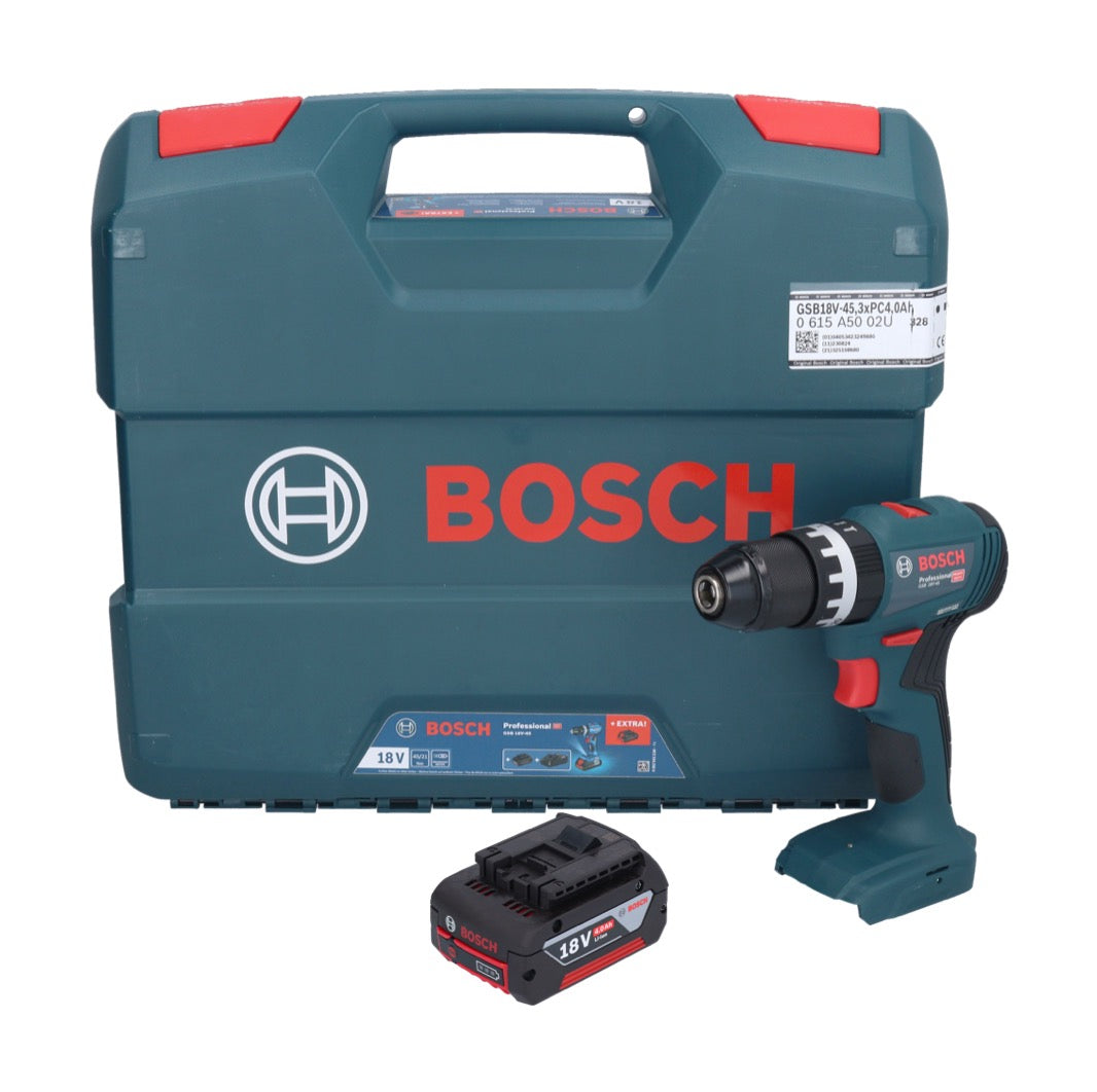 Bosch GSB 18V-45 Professional Akku Schlagbohrschrauber 18 V 45 Nm Brushless + 1x Akku 4,0 Ah + L-Case - ohne Ladegerät