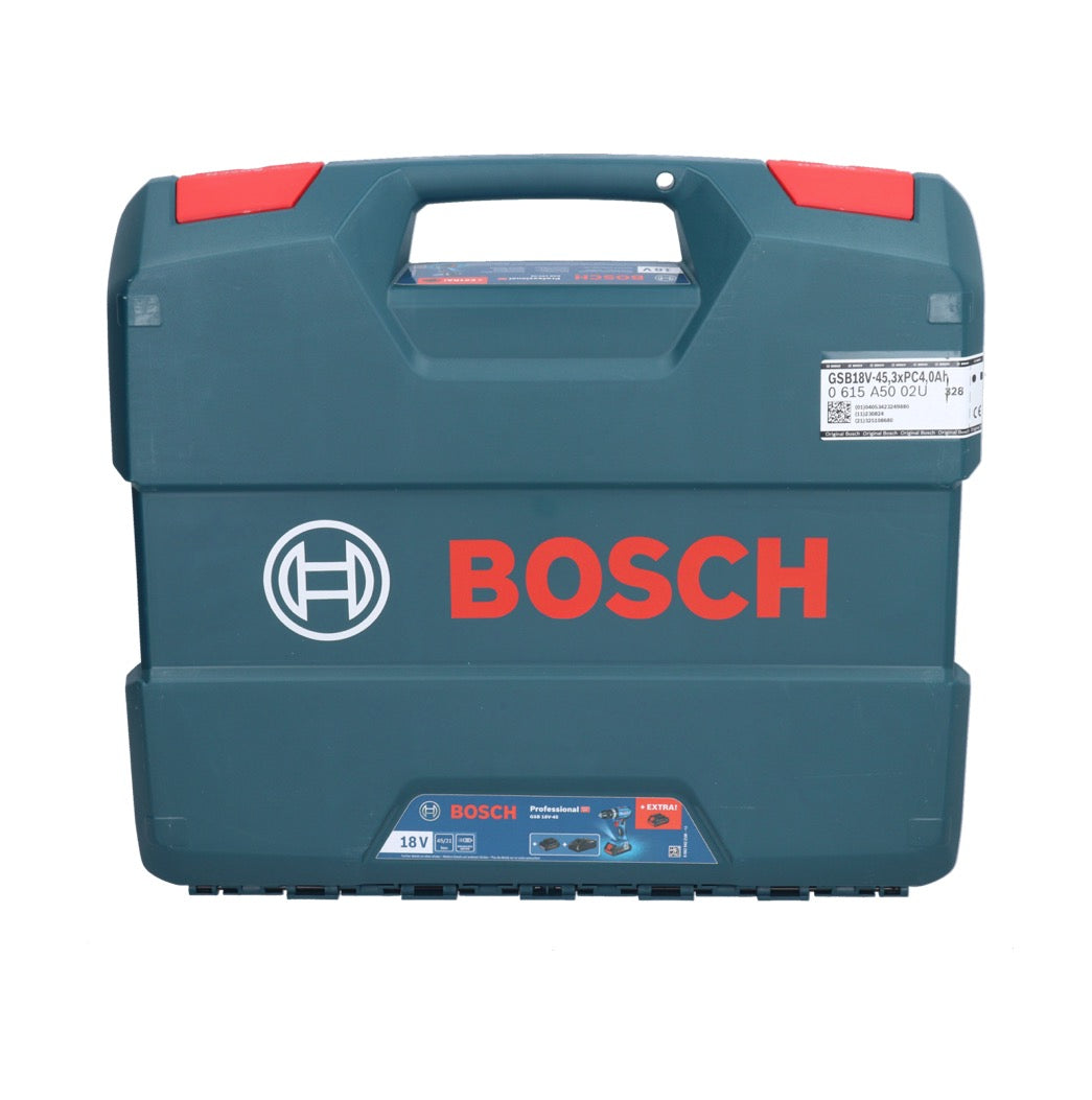 Bosch GSB 18V-45 Professional Akku Schlagbohrschrauber 18 V 45 Nm Brushless + 1x Akku 4,0 Ah + Ladegerät + L-Case