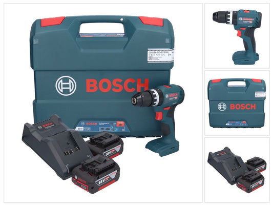 Bosch GSB 18V-45 Professional perceuse à percussion sans fil 18 V 45 Nm sans balais + 2 batteries 5,0 Ah + chargeur + mallette en L