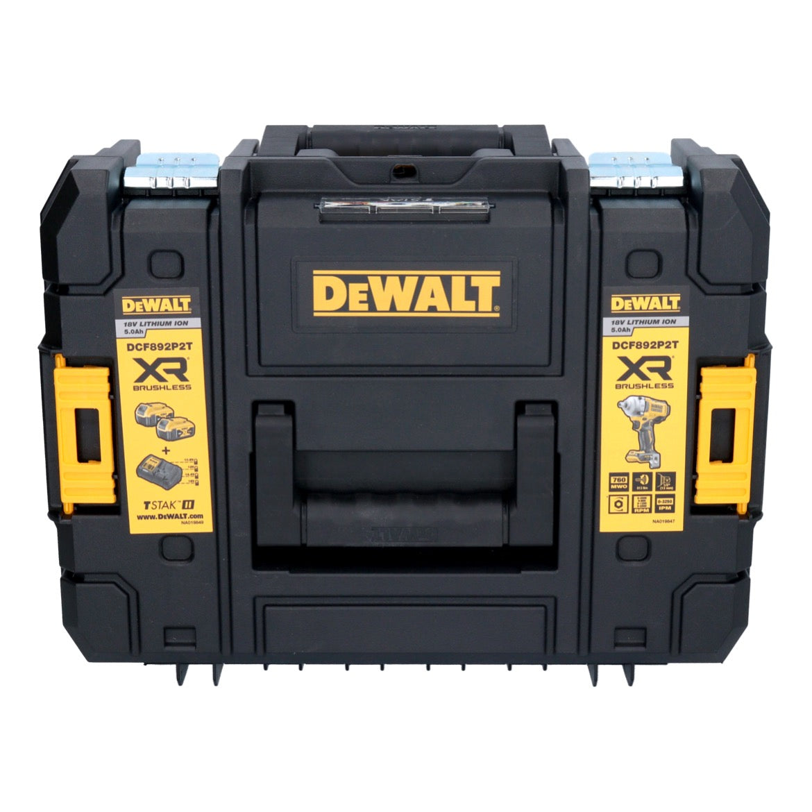 Clé à chocs sans fil DeWalt DCF 892 D1T 18 V 813 Nm 1/2" sans balai + 1x batterie 2,0 Ah + chargeur + TSTAK