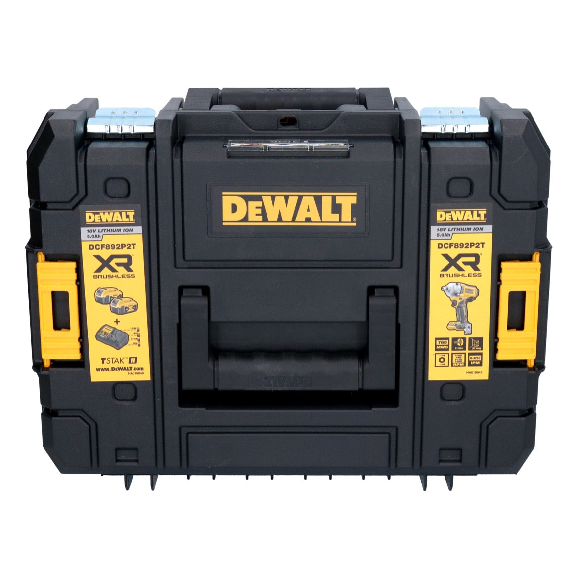 Clé à chocs sans fil DeWalt DCF 892 M2T 18 V 813 Nm 1/2" sans balai + 2x batterie 4,0 Ah + chargeur + TSTAK