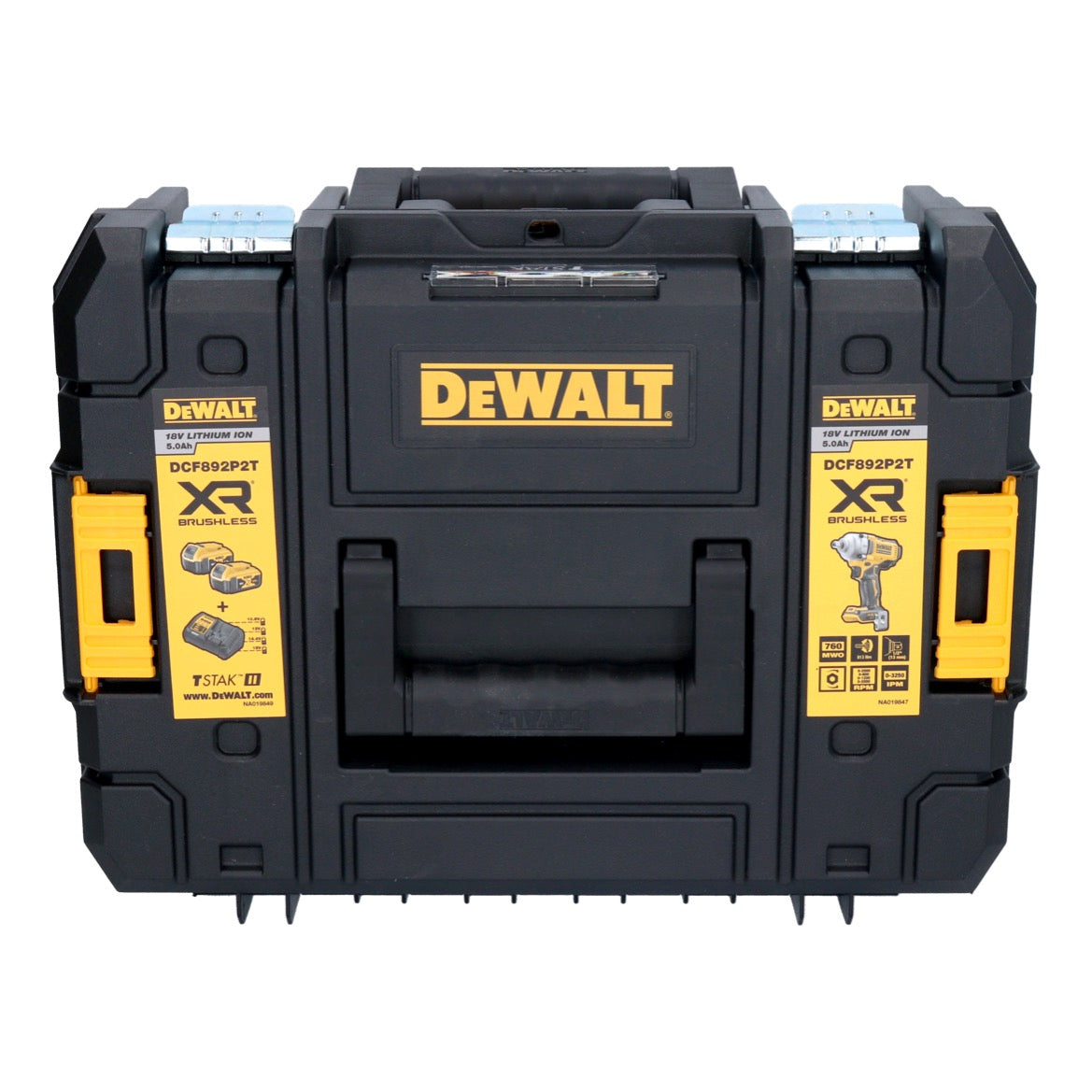 DeWalt DCF 892 P1T Akku Schlagschrauber 18 V 813 Nm 1/2" Brushless + 1x Akku 5,0 Ah + Ladegerät + TSTAK