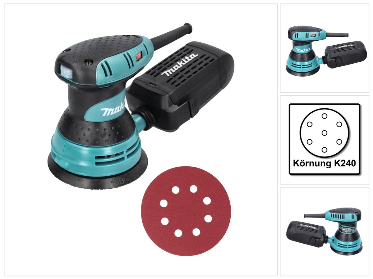 Makita BO 5031 ponceuse excentrique 300 watts 125 mm + 50x papier de verre K240