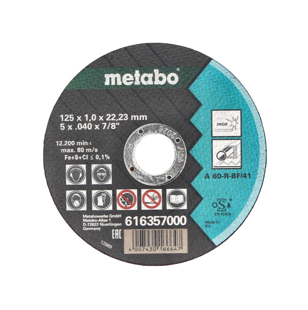 Metabo WE 15-125 Quick Winkelschleifer 1550 W 125 mm + 10x Trennscheibe