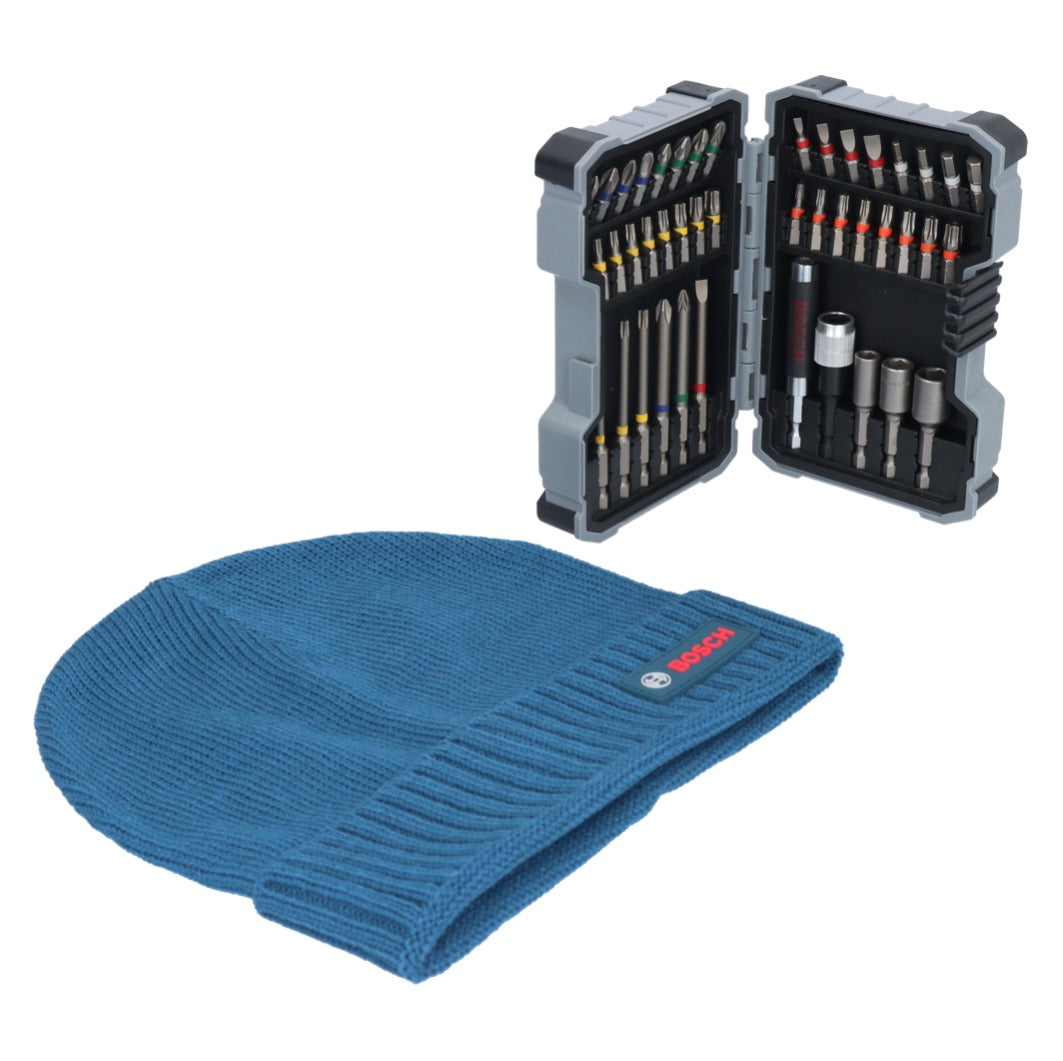 Bosch 43 tlg. Schrauberbit Set Extra Hard 1/4" + gratis Bosch Mütze / Beanie ( 0615997658 )