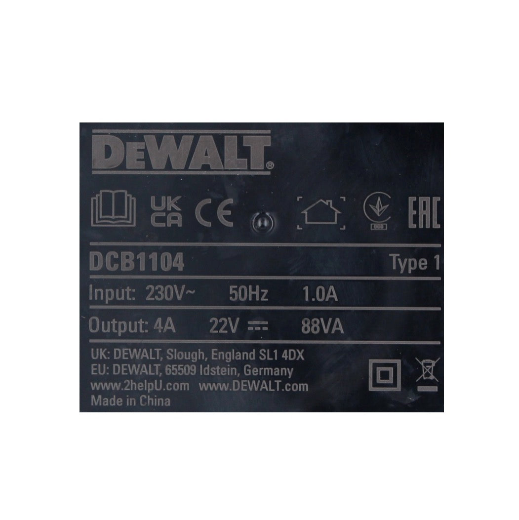 Chargeur rapide DeWalt DCB 1104 10,8 - 18 V 4,0 A pour batteries XR Li-Ion