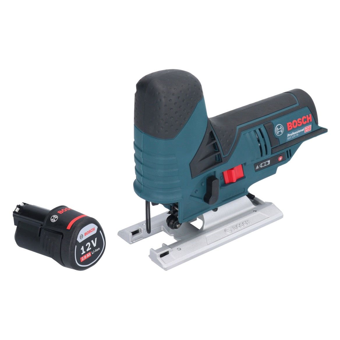 Bosch GST 12V-70 Professional Akku Stichsäge 12 V 70 mm + 1x Akku 2,0 Ah - ohne Ladegerät