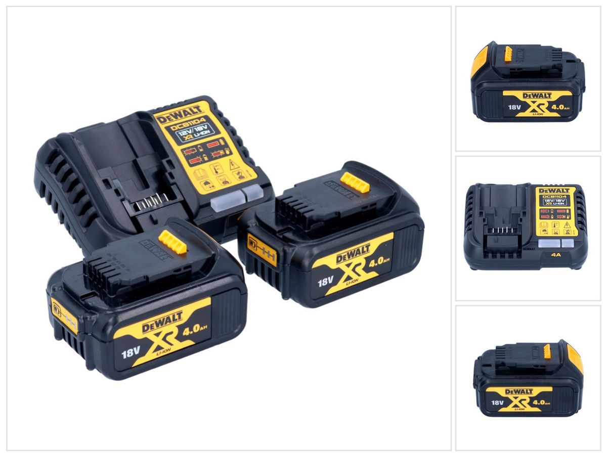 Kit de démarrage de batterie DeWalt DCB 1104 M2 12 V / 18 V 2x batteries 4,0 Ah + chargeur DCB 1104