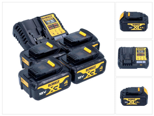 DeWalt DCB 1104 M4 kit de démarrage de batterie 12 V / 18 V 4x batteries 4,0 Ah + chargeur DCB 1104