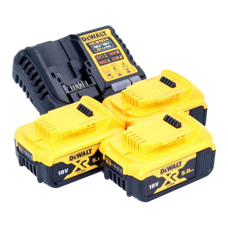 DeWalt DCB 1104 P3 kit de démarrage de batterie 12 V / 18 V 3x batteries 5,0 Ah + chargeur DCB 1104