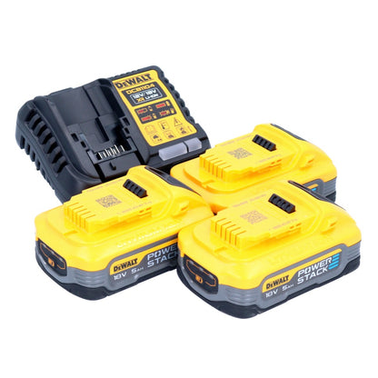 DeWalt DCB 1104 H3 Akku Starter Set 12 V / 18 V 3x Powerstack Akku 5,0 Ah + DCB 1104 Ladegerät