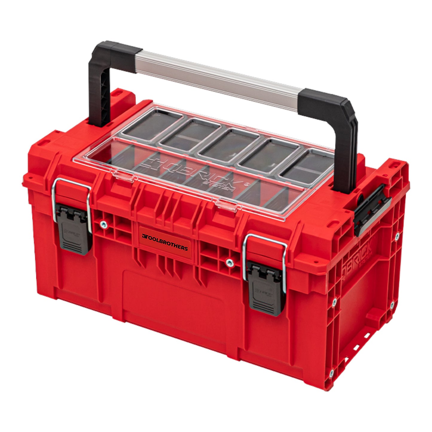 Toolbrothers RHINO XL Werkzeugkoffer ULTRA Handling+ Custom mit Organizer stapelbar 535 x 327 x 277 mm 26 l IP66 mit 5 Inlays und 10 Trennwänden