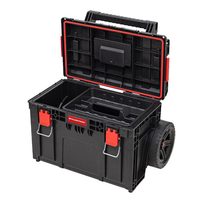 Toolbrothers RHINO XL Cart ECO Mobiler Werkzeugkoffer stapelbar 590 x 425 x 660 mm 37 l IP66 100 kg belastbar mit Doppelteleskopstiel aus Aluminium