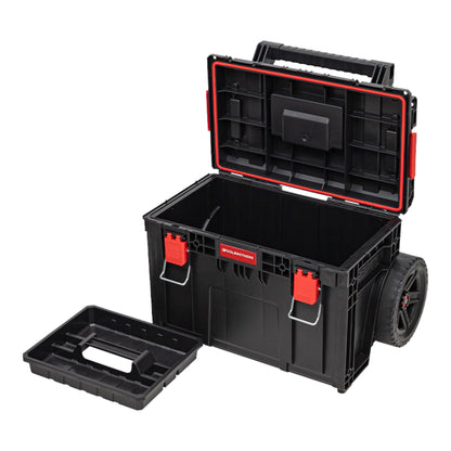 Toolbrothers RHINO XL Cart ECO Mobiler Werkzeugkoffer stapelbar 590 x 425 x 660 mm 37 l IP66 100 kg belastbar mit Doppelteleskopstiel aus Aluminium