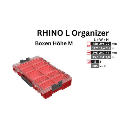 Toolbrothers RHINO L Organizer ULTRA Höhe M Boxen 452 x 296 x 79 mm 5 l stapelbar IP54
