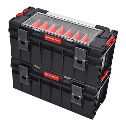 Toolbrothers RHINO Werkzeugkoffer ECO Long Edition Handling+ modularer Organizer 545 x 270 x 246 mm 22 l stapelbar IP54