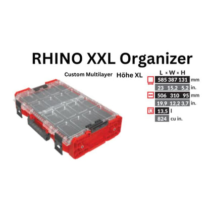 Toolbrothers RHINO XXL Organizer ULTRA Höhe XL Custom Multilayer 582 x 387 x 131 mm 13,5 l stapelbar IP66