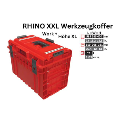 Toolbrothers RHINO XXL Werkzeugkoffer ULTRA Work+ Höhe XL Custom modularer Organizer 585 x 385 x 420 mm 52 l stapelbar IP66