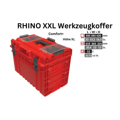 Toolbrothers RHINO XXL Werkzeugkoffer ULTRA Comfort+ Höhe XL Custom modularer Organizer 585 x 385 x 420 mm 52 l stapelbar IP66