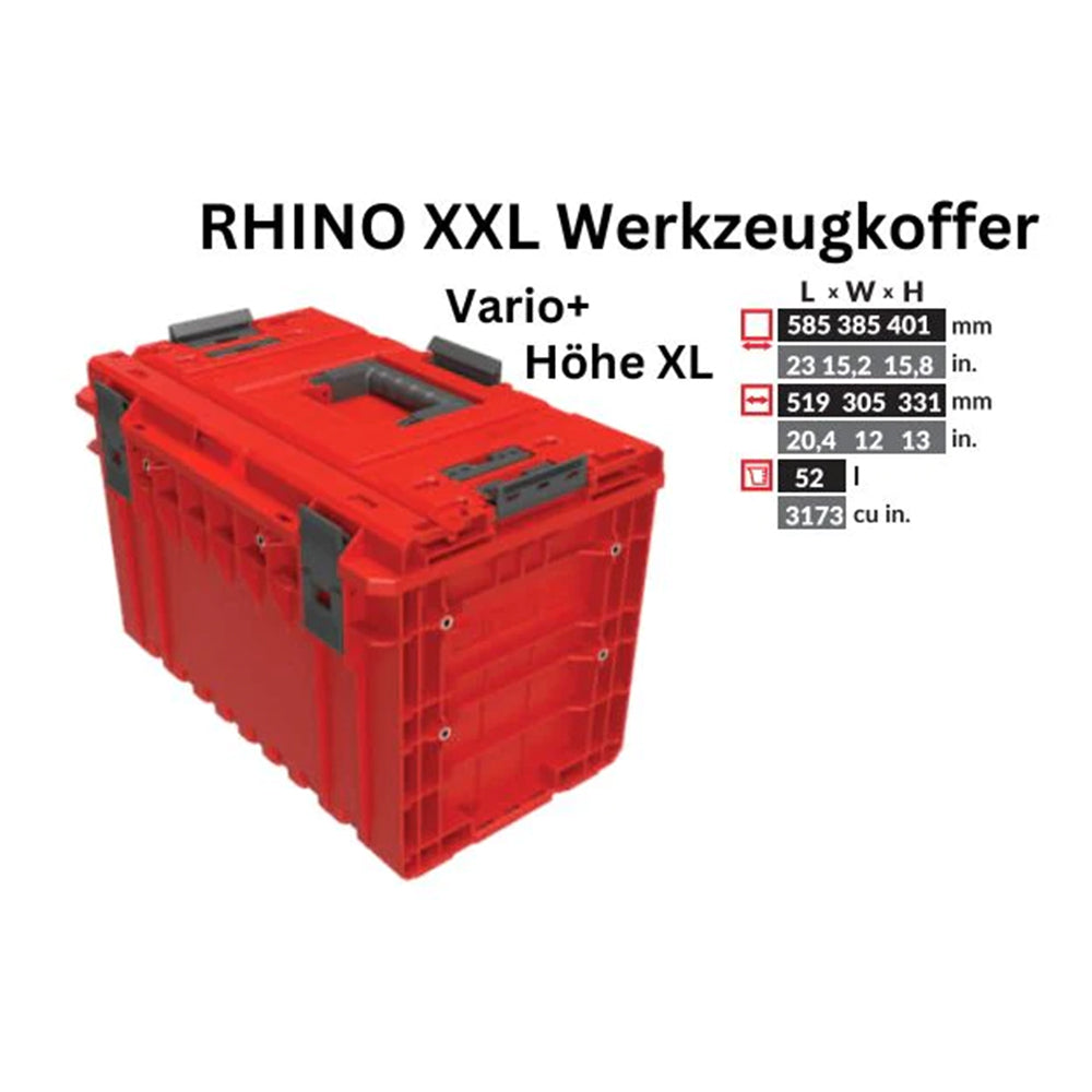 Toolbrothers RHINO XXL Werkzeugkoffer ULTRA Vario+ Höhe XL Custom modularer Organizer 585 x 385 x 420 mm 52 l stapelbar IP66