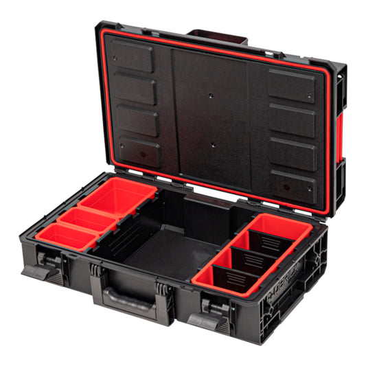 Toolbrothers RHINO XXL Werkzeugkoffer ECO Handling+ Höhe M stapelbar 585 x 385 x 190 mm 15,4 l IP66 mit 12 Inlays und 3 Trennwände